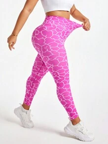 SHEIN 无缝塑形高腰提臀运动紧身裤 - 彩色 - 查看 4