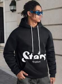 Manfinity VCAY Men's Loose Knit Long Sleeve Hoodie, Minimalist And Casual Everyday Wear