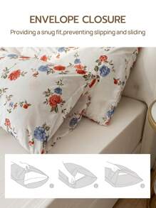 1个100%涤纶花卉图案信封式枕套，不含枕芯
