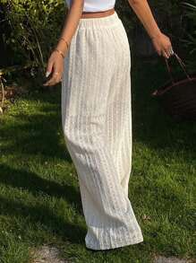 DAZY Women's Casual Lace Straight Leg Pants For Summer