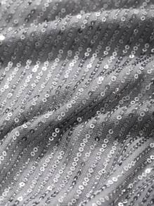 DAZY Solid Color Sequin Mini Straight Skirt, Women Party/Spring/Summer Skirt Prom Skirt New Years Women Carnival School - Silver - View 3