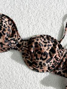 Sexy Leopard Print Bikini Set, Beachwear Swimwear For Women For Summer Beach Vacation
