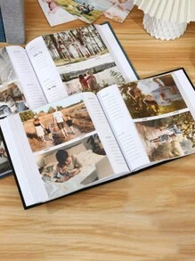 1pc Minimalistic Linen Creative Gift 6-Inch 200 Sheets Photo Album With Pockets For Photo Storage - Multicolor - View 4