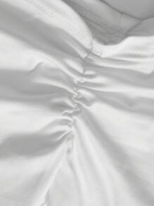 SHEIN Teen Girls' Casual Versatile Minimalist Solid Color Pleated Camisole