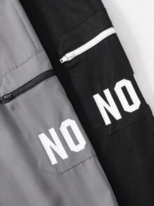 SHEIN Leap Crew 2pcs/Set Tween Boy Casual Cargo Pants With 3D Pockets - Multicolor - View 4