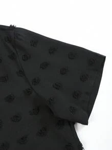 Manfinity Homme Men's Front Button Up Short Sleeve Casual Shirt, Daily Wear - Black - View 4