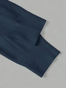 Manfinity Homme 男士高领套头毛衣，简约休闲风格，适合日常穿着 - 藍色 - 查看 3