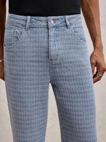 AKNOTIC Party Men's Woven Long Straight-Leg Casual Jeans, Suitable For Daily Wear - Light Wash - View 4