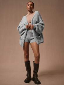 MUSERA Western Oversized Knit Cardigan Y2k Spring Casual Cute 90's Sun - Grey - View 4