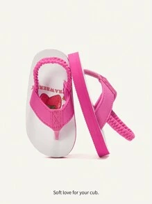 Cozy Pixies Summer Beach Holiday Open-Toe Elastic Back Strawberry Cartoon Pattern Flip Flops - Hot Pink - View 2