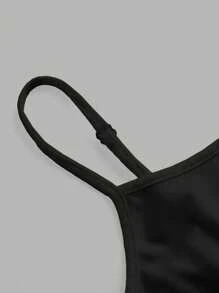 Attitoon 女士休闲 BRASIL 文字图案性感吊带背心，适合夏季 - 黑色 - 查看 5