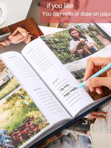 1pc Minimalistic Linen Creative Gift 6-Inch 200 Sheets Photo Album With Pockets For Photo Storage - Multicolor - View 7