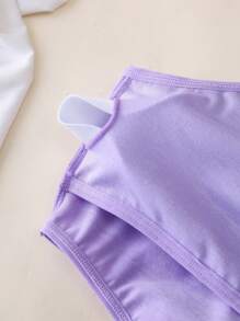 1 حمالة قطنية بسيطة بحمالات رفيعة بلون أرجواني، للفتيات المراهقات