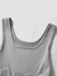 SHEIN Teen Girls' Casual Versatile Minimalist Solid Color Pleated Camisole