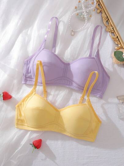 少女纯色修身休闲细肩带吊带背心内衣