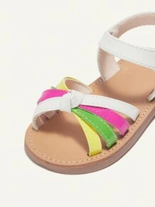 Cozy Pixies Multicolor Contrast Colorblock Stylish All-Match Interesting Princess Casual Baby Flat Sandals For Summer