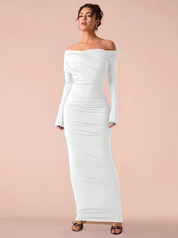 slim fit dress slacks Raylee White Maxi Dress main image 0