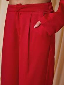 COSMINA Women's Solid Color Pocket Straight Leg Casual Trouser