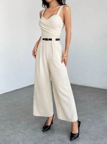 SHEIN PETITE 夏季灰白条纹针织紧身截短女士运动套装