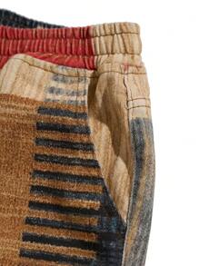 Manfinity Homme Men's Front Tie Block Patchwork Casual Jeans - Multicolor - View 5