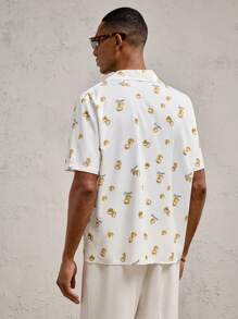 AKNOTIC Business Casual Men's Loose Fit Turn-Down Collar Short Sleeve Casual Shirt, Suitable For Daily Wear In Summer