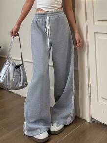 Muchica 女士纯色拼布前系带休闲运动裤，日常休闲装