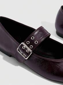 CUCCOO GRLICON Women's Y2K Style Flat Shoes, Suitable For Punk, Biker, Cool Girl, Halloween, Christmas, Party Outfits - Burgundy - View 4