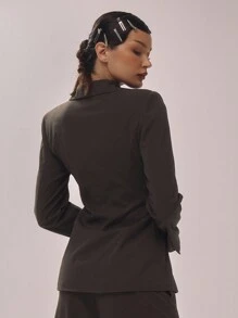 MUSERA Woven Tailored Tie Waist Suit Blazer Valentines Winter Evening