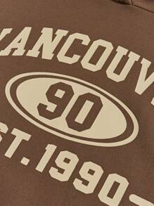 Girlism Teen Girls Casual Vintage American Graphic Print Hooded Sweatshirt And Drawstring Waist Loose Fit Cargo Pants/Wide Leg Pants 2 Pieces Set, Suitable For College, Outdoor Sports, Streetwear, Thanksgiving, New Year