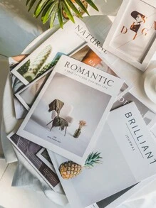 1 pieza/3 piezas Revista de estilo lujoso INS Accesorios de fotografía Revista decorativa - Blanco - Ver 1