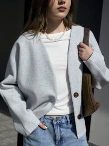 Jouncy Veste décontractée à manches longues avec boutons devant pour femme, pour un usage quotidien