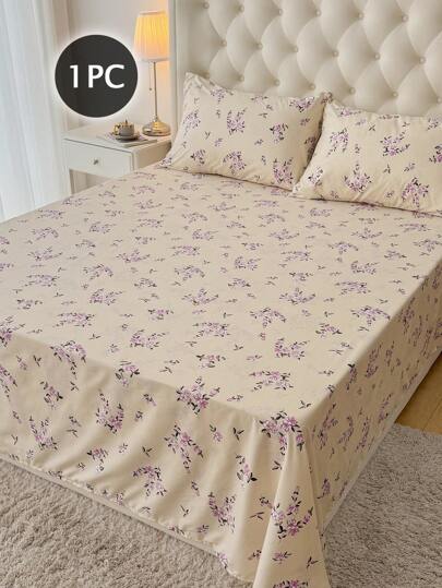 1件花卉图案床单，轻盈透气，柔软亲肤