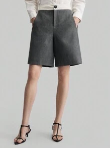 Ontre 2pcs Women's 2025 Spring New Arrival Urban Casual Simple Patchwork Wide Waistband Grey Loose Pants