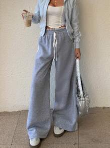 Muchica 女士纯色拼布前系带休闲运动裤，日常休闲装