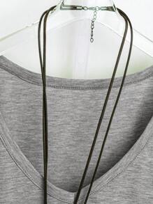 Solid Color Casual Round Neck Short Sleeve T-Shirt, Simple And Fashionable For Plus Size Everyday Wear - Light Grey - View 3