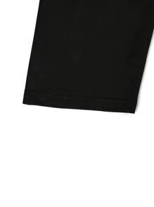 SHEIN Clasi Plus Size Simple Fashion Casual Everyday Dress - Black - View 4