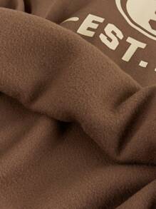 Girlism Teen Girls Casual Vintage American Graphic Print Hooded Sweatshirt And Drawstring Waist Loose Fit Cargo Pants/Wide Leg Pants 2 Pieces Set, Suitable For College, Outdoor Sports, Streetwear, Thanksgiving, New Year