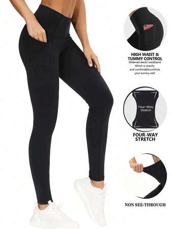 Women's Butt-Lifting Soft Stretchy Sports Leggings - High Performance Yoga & Running Pants With Pockets