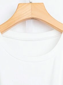 INAWLY Women's Casual Slim Fit Knit Short Sleeve T-Shirt - White - View 4