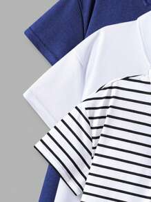 SHEIN Leap Crew 青少年男孩多件装休闲短袖 Polo 衫 - 彩色 - 查看 3