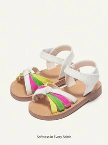 Cozy Pixies Multicolor Contrast Colorblock Stylish All-Match Interesting Princess Casual Baby Flat Sandals For Summer