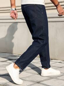 EGENSIO 男士前扣口袋简约牛仔裤，休闲日常穿着