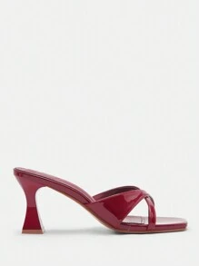 CUCCOO BIZCHIC Square Toe Thin Heel New Women High Heels Sandals, Elegant & Versatile Peep Toe Design Spring Shoes Spring Break Easter - Red - View 6