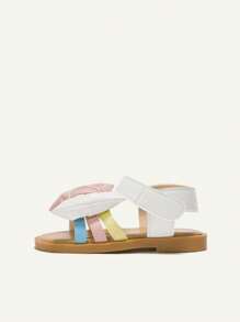 Cozy Pixies 1 Paar farbenfrohe Schleifendesign Prinzessinnenstil Flache Sandalen für Baby Mädchen, vielseitig und süß, für Frühling und Sommer