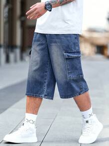 Manfinity EZcore 男士牛仔中长休闲短裤，简约时尚日常穿着
