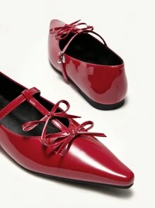 CUCCOO CHICEST Giày bệt nữ thoải mái nơ đỏ - Đỏ - Xem 11