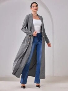 Al Najma 女士简约时尚阿拉伯长袍、休闲及日常服装 - 灰色 - 查看 7