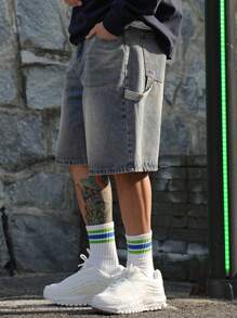 DAZY Men's Solid Blue Summer Denim Shorts - Blue - View 2