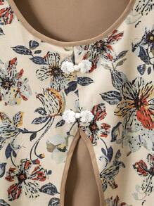 Lacomfia Casual Floral Print Long Sleeve Loose Fit Regular Size Blouse, Suitable For Spring/Summer, Plus Size