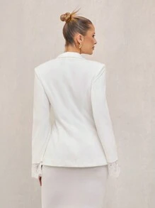 Lumalex Spring Summer Vacation Bohemian BOHO Sea Beach Hot Outdoor Richly Layered Wedding Season Banquet Coming Of Age Ceremony Beach Seaside  Festival Old Money Wedding Engagement Coming Of Age Ceremony Elegant Women's High-End Party & Chinese New Year Slit Sleeve Suit Jacket